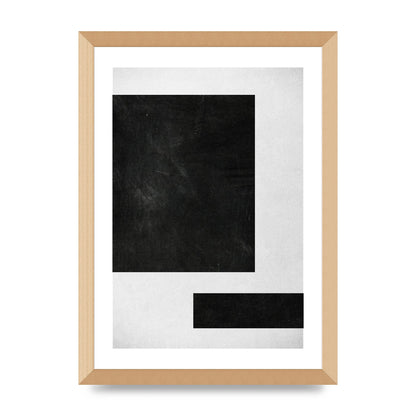 Black White Abstract 1 Wall Art - A3 framed