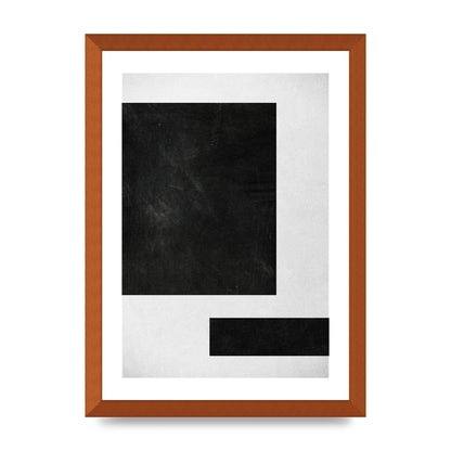Black White Abstract 1 Wall Art - A3 framed