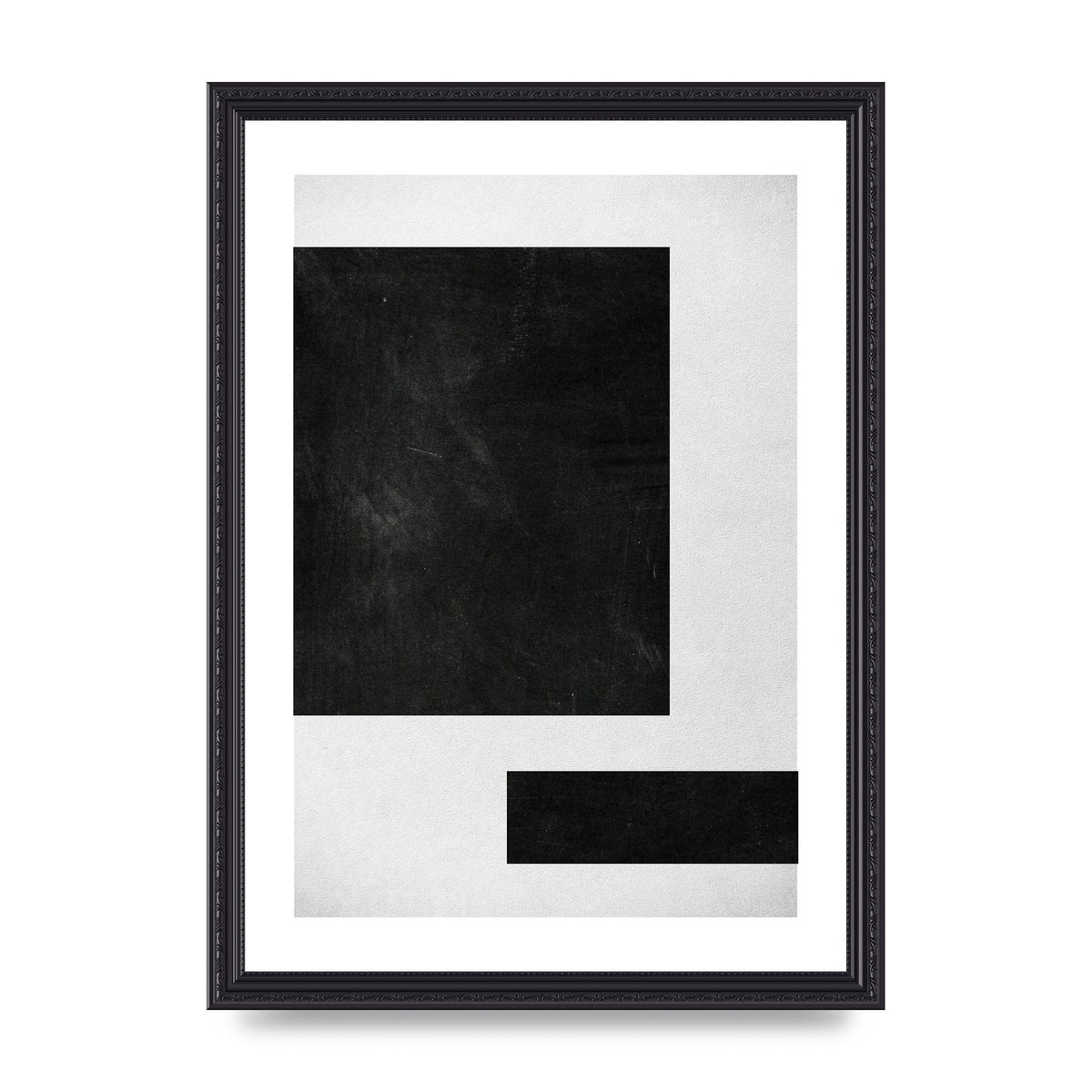 Black White Abstract 1 Wall Art - A3 framed