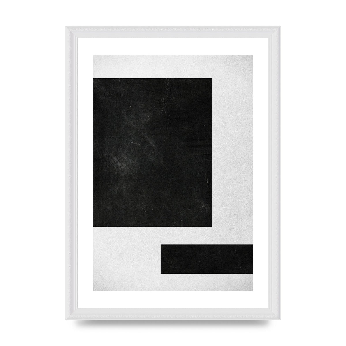 Black White Abstract 1 Wall Art - A3 framed