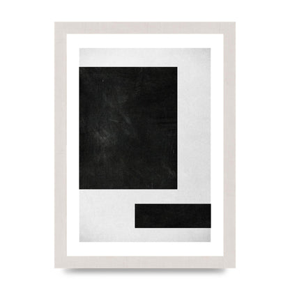Black White Abstract 1 Wall Art - A4 framed