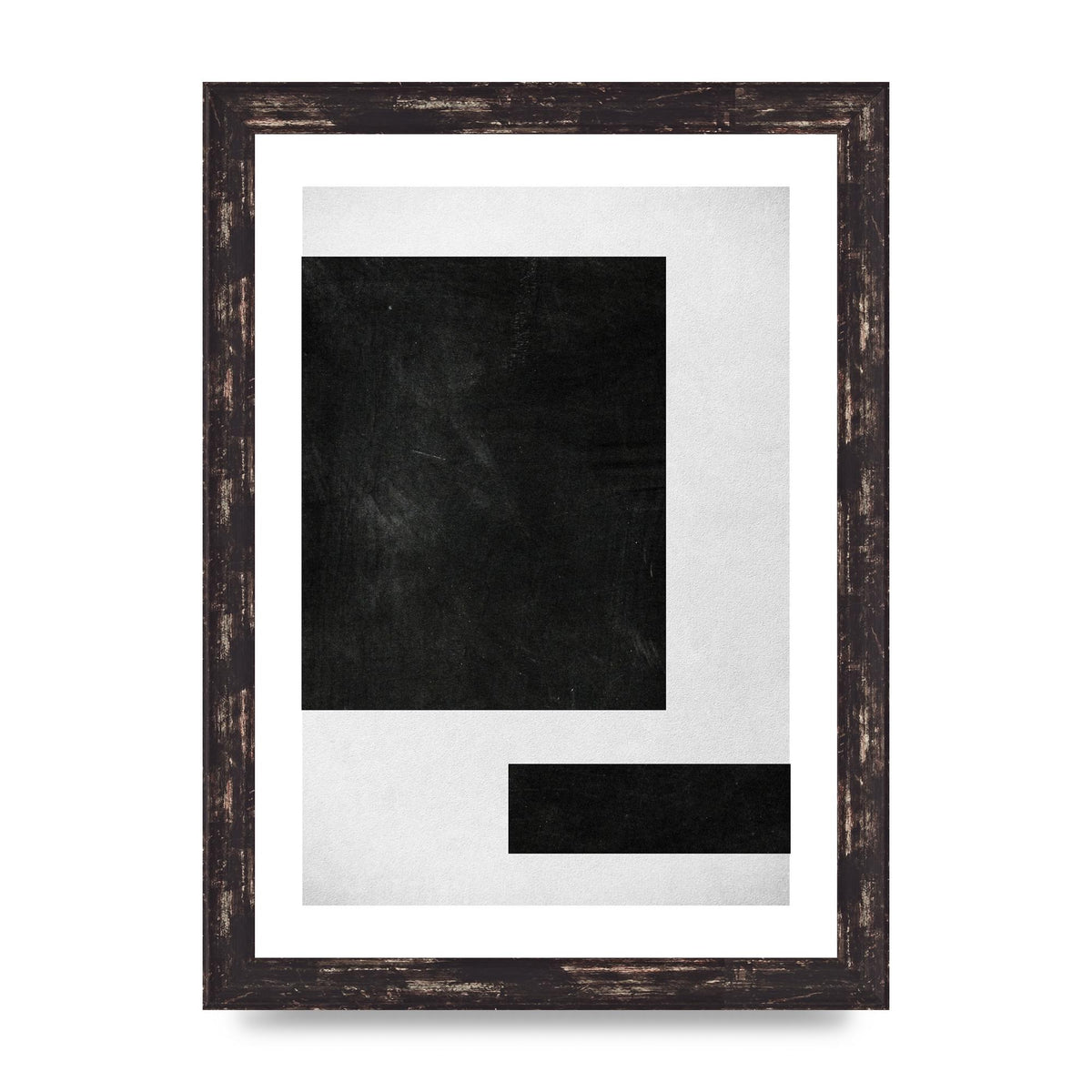 Black White Abstract 1 Wall Art - A4 framed