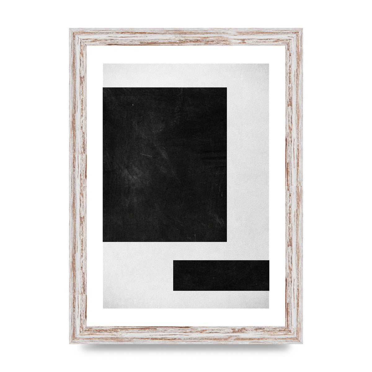 Black White Abstract 1 Wall Art - A4 framed