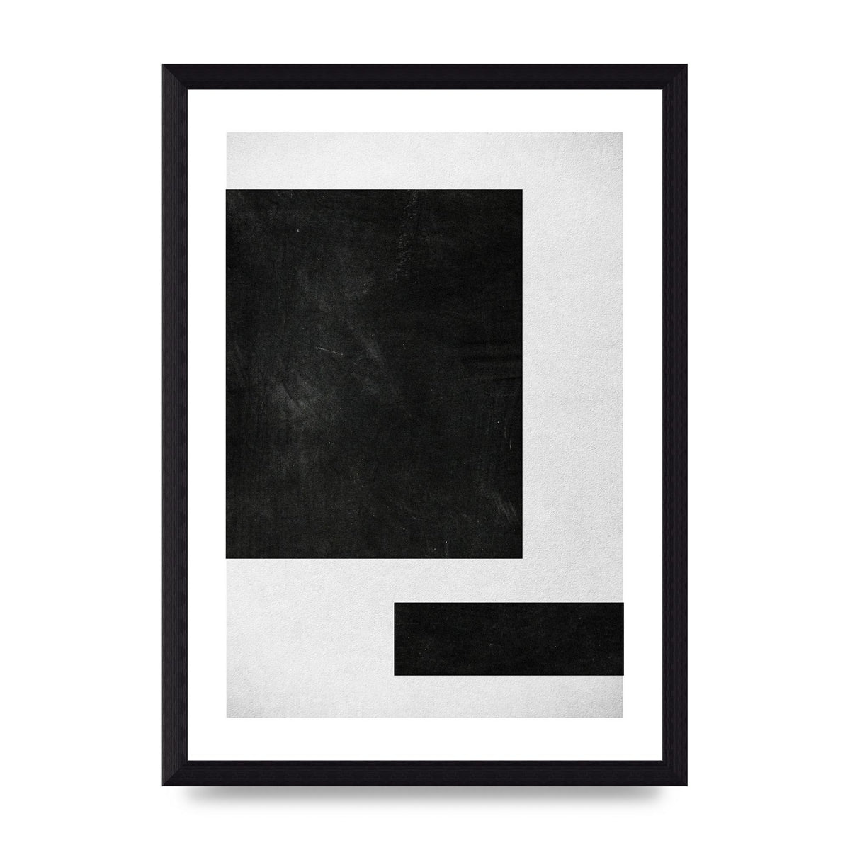 Black White Abstract 1 Wall Art - A4 framed