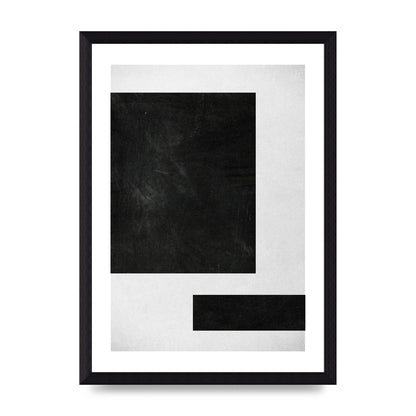Black White Abstract 1 Wall Art - A4 framed