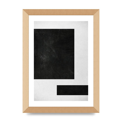 Black White Abstract 1 Wall Art - A4 framed