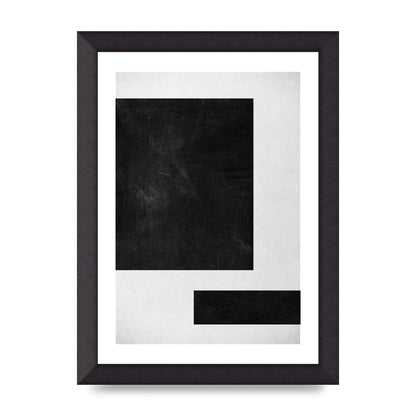 Black White Abstract 1 Wall Art - A4 framed