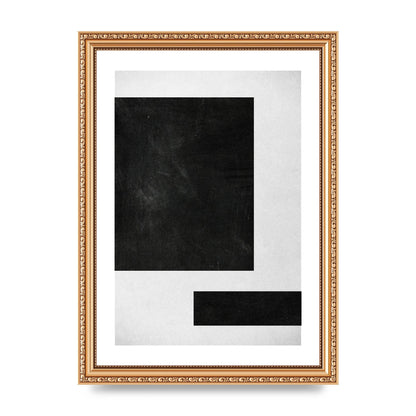 Black White Abstract 1 Wall Art - A4 framed