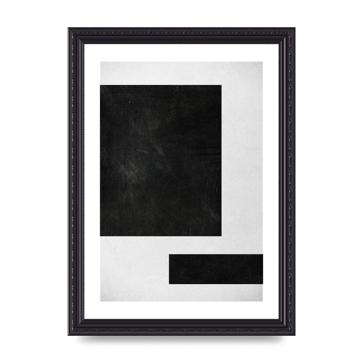 Black White Abstract 1 Wall Art - A4 framed