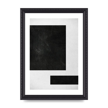 Black White Abstract 1 Wall Art - A4 framed