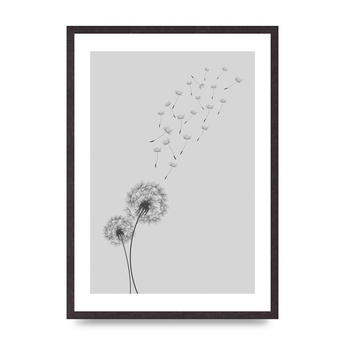 Dandelion Wind Wall Art - A2 framed