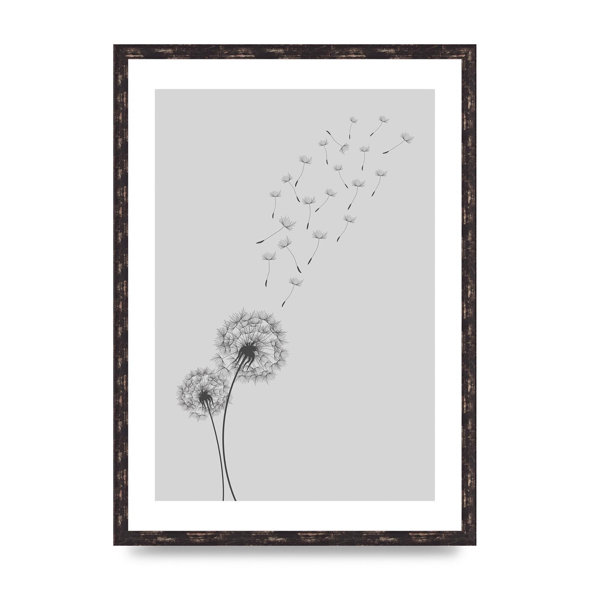 Dandelion Wind Wall Art - A2 framed