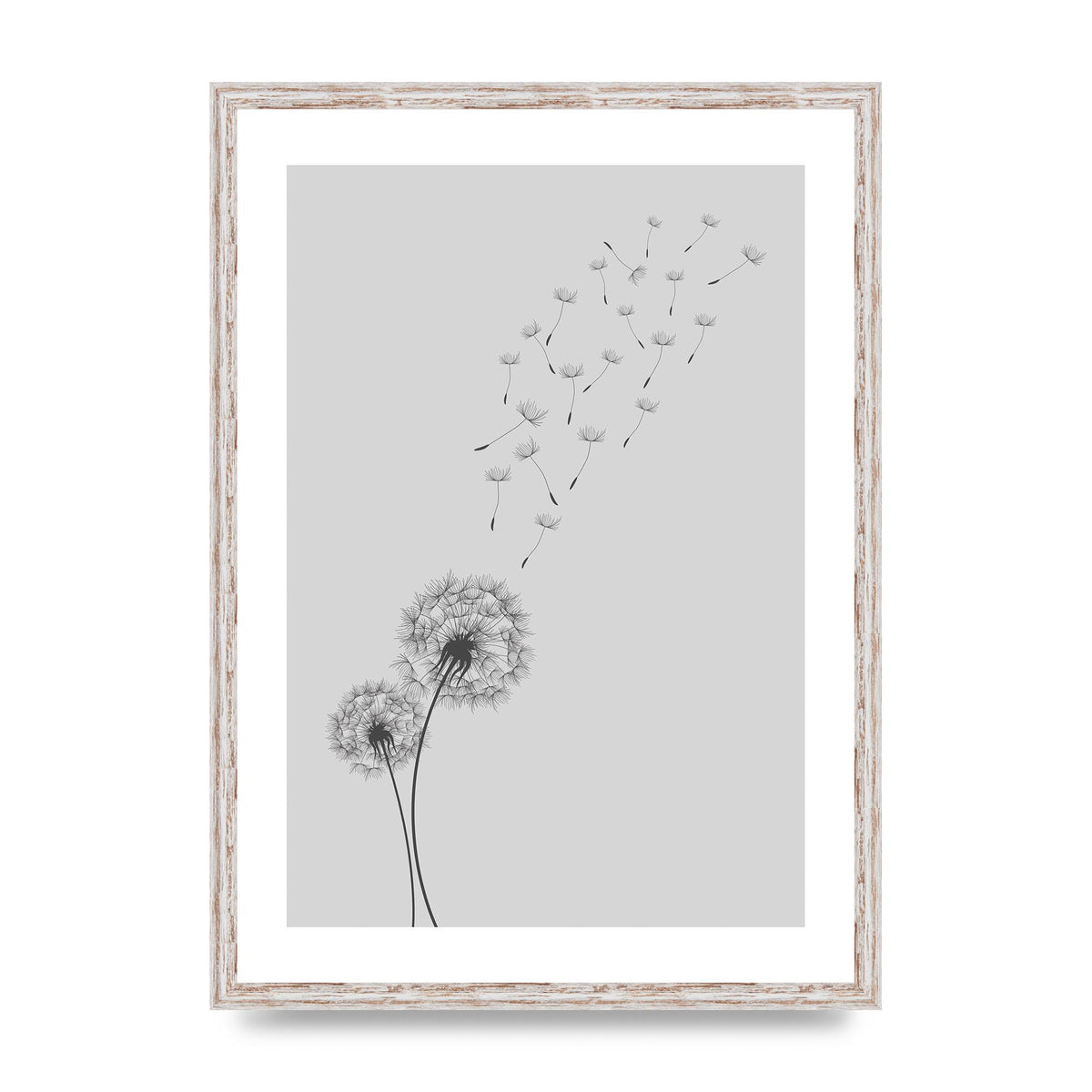 Dandelion Wind Wall Art - A2 framed