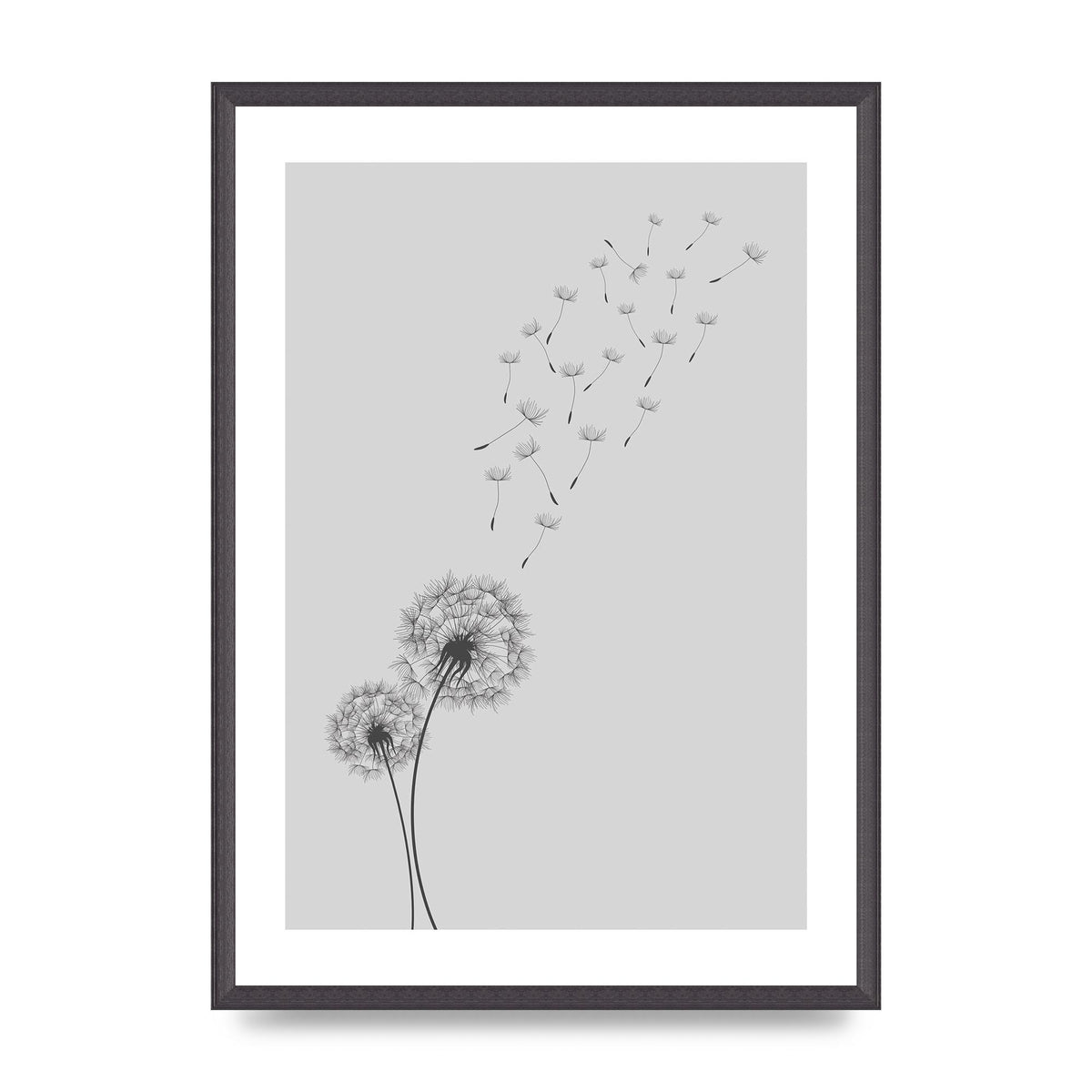 Dandelion Wind Wall Art - A2 framed