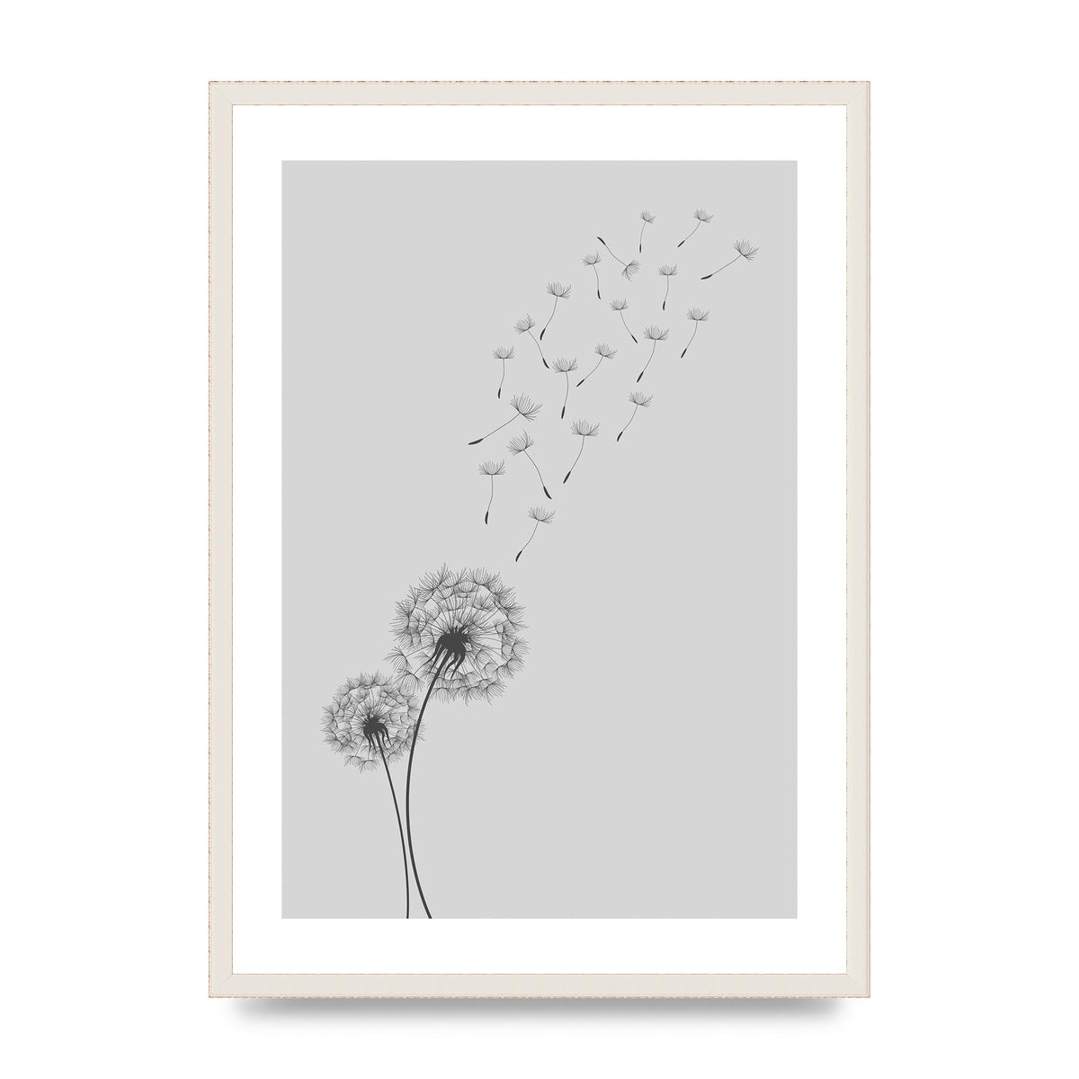 Dandelion Wind Wall Art - A2 framed