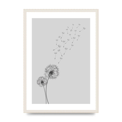 Dandelion Wind Wall Art - A2 framed