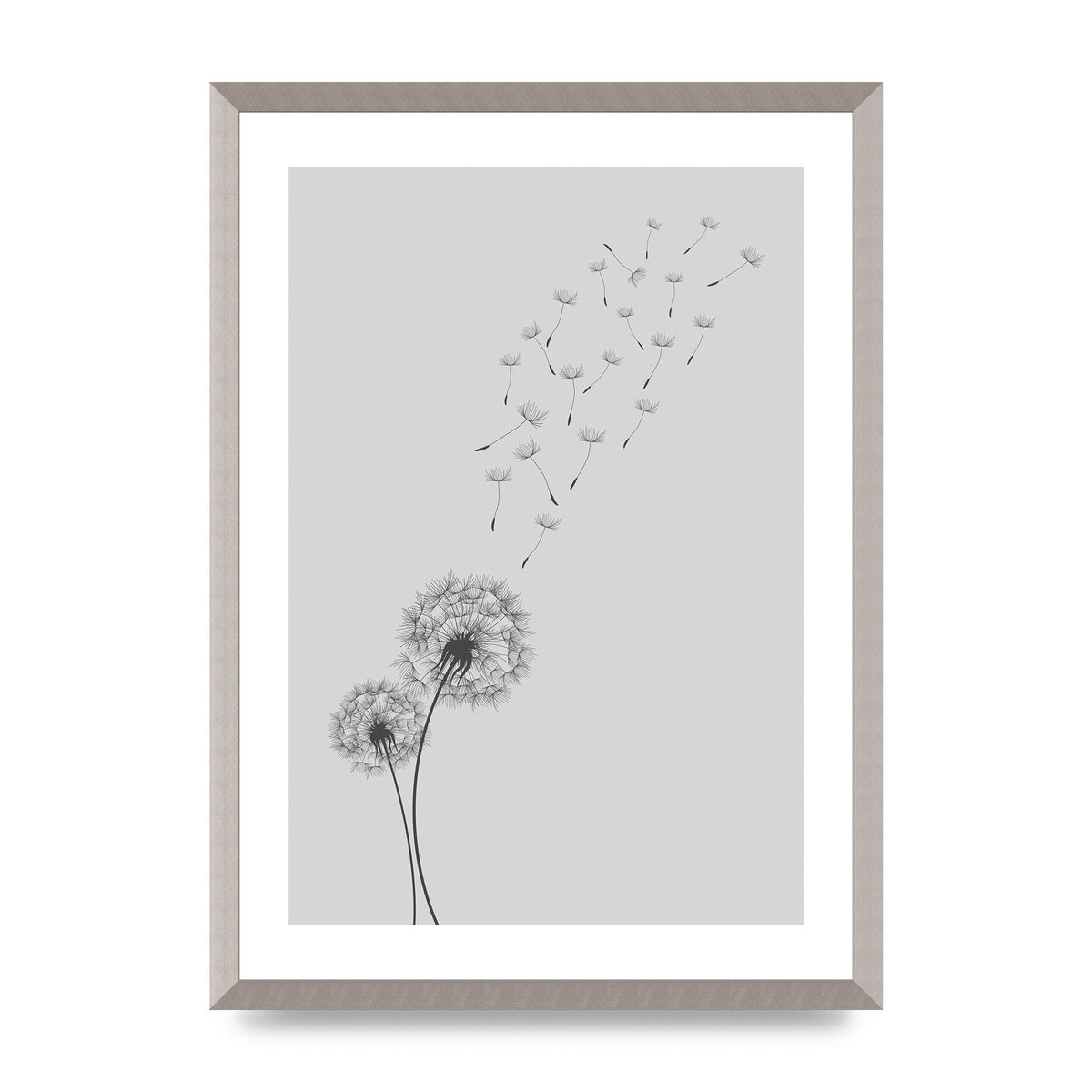 Dandelion Wind Wall Art - A2 framed