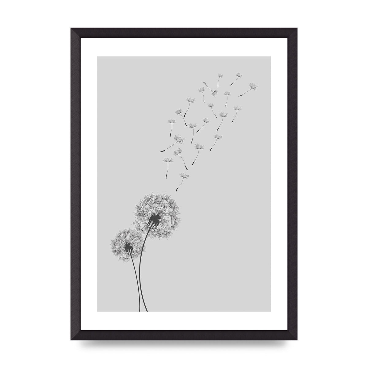 Dandelion Wind Wall Art - A2 framed