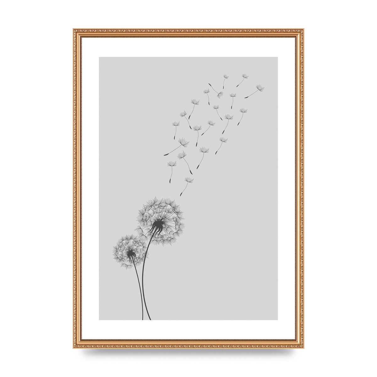Dandelion Wind Wall Art - A2 framed