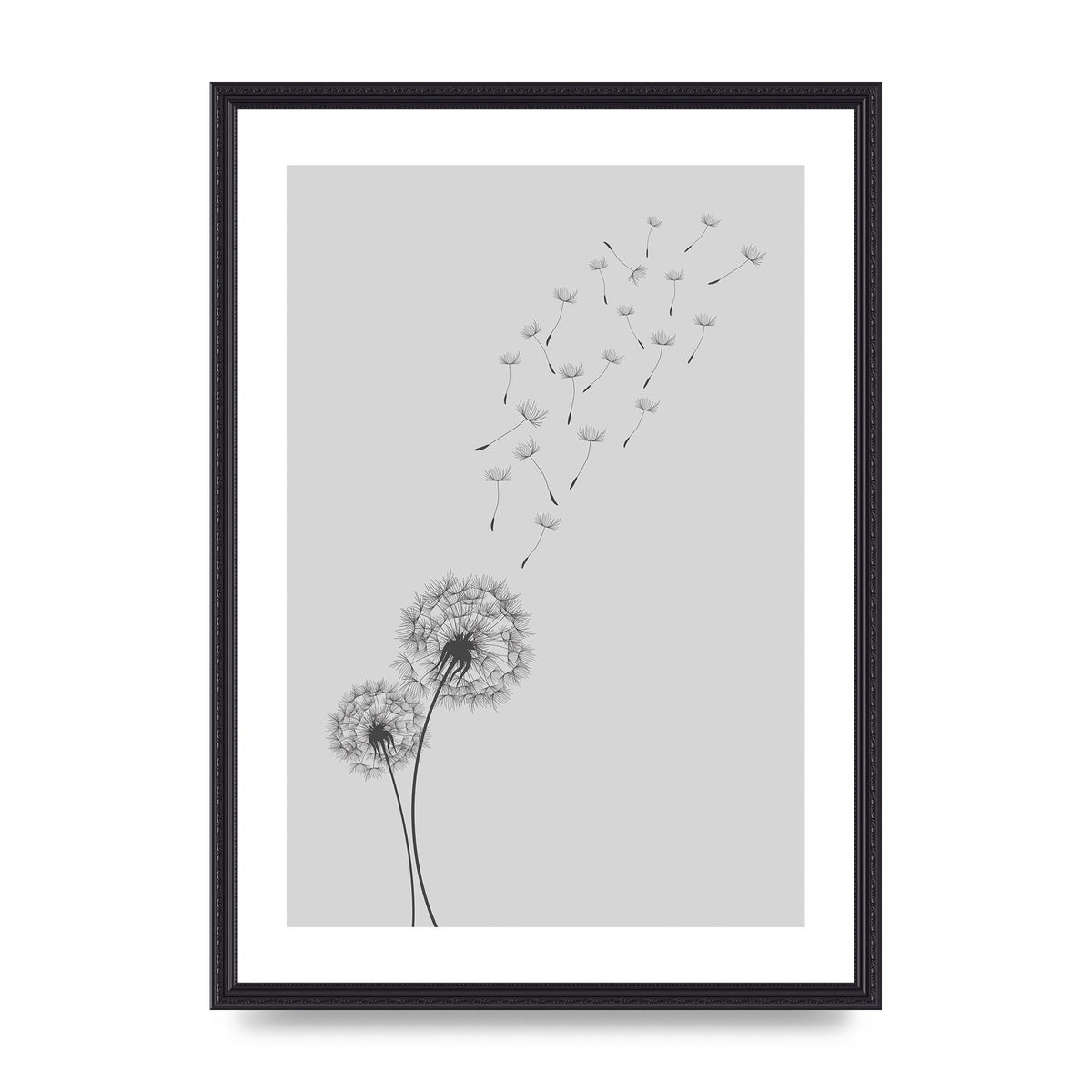 Dandelion Wind Wall Art - A2 framed