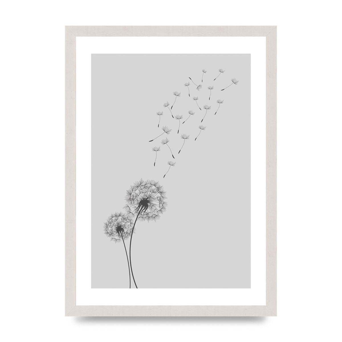 Dandelion Wind Wall Art - A3 framed