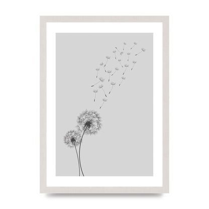 Dandelion Wind Wall Art - A3 framed