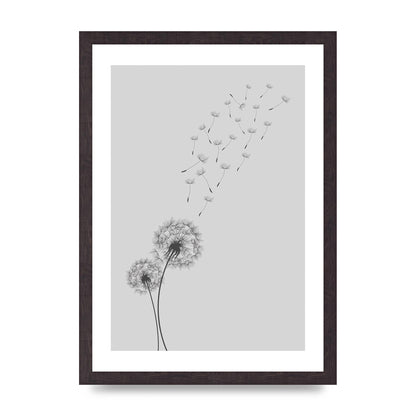Dandelion Wind Wall Art - A3 framed