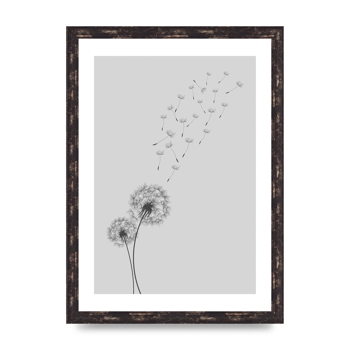 Dandelion Wind Wall Art - A3 framed