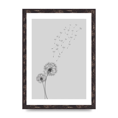 Dandelion Wind Wall Art - A3 framed