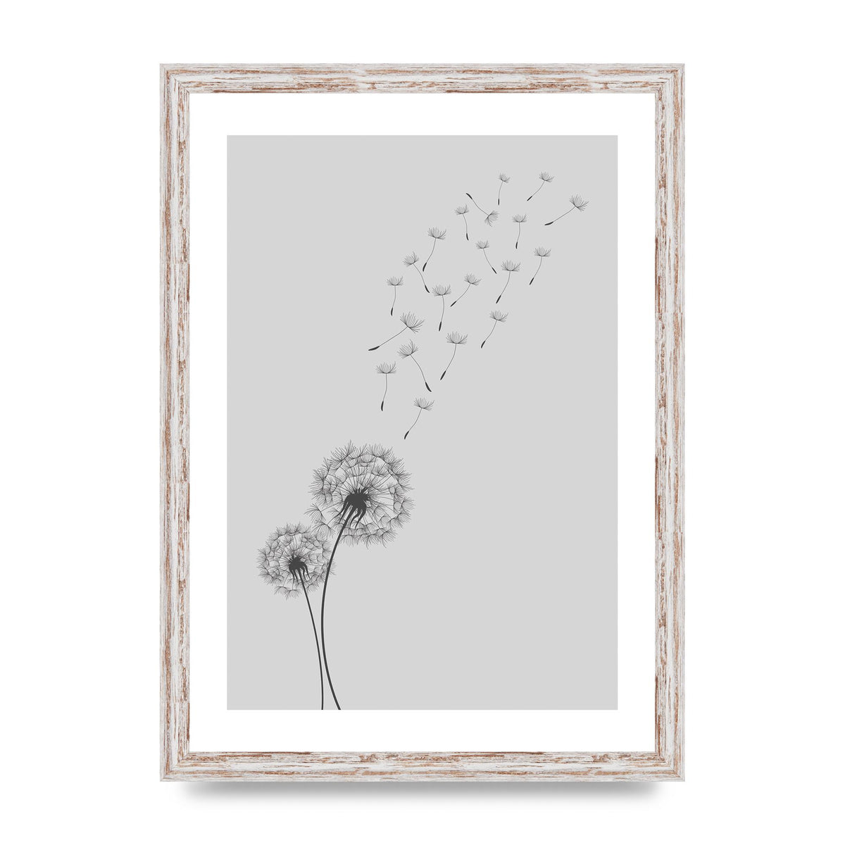Dandelion Wind Wall Art - A3 framed