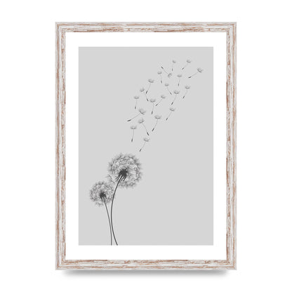 Dandelion Wind Wall Art - A3 framed