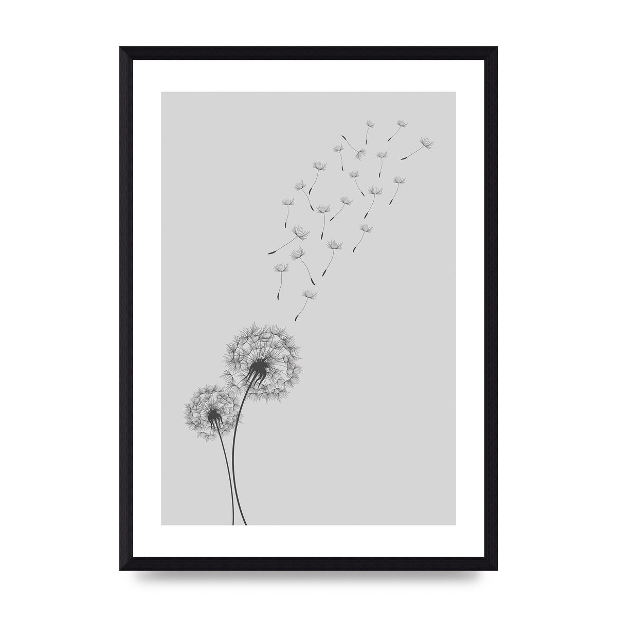 Dandelion Wind Wall Art - A3 framed