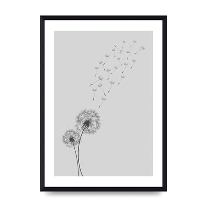 Dandelion Wind Wall Art - A3 framed