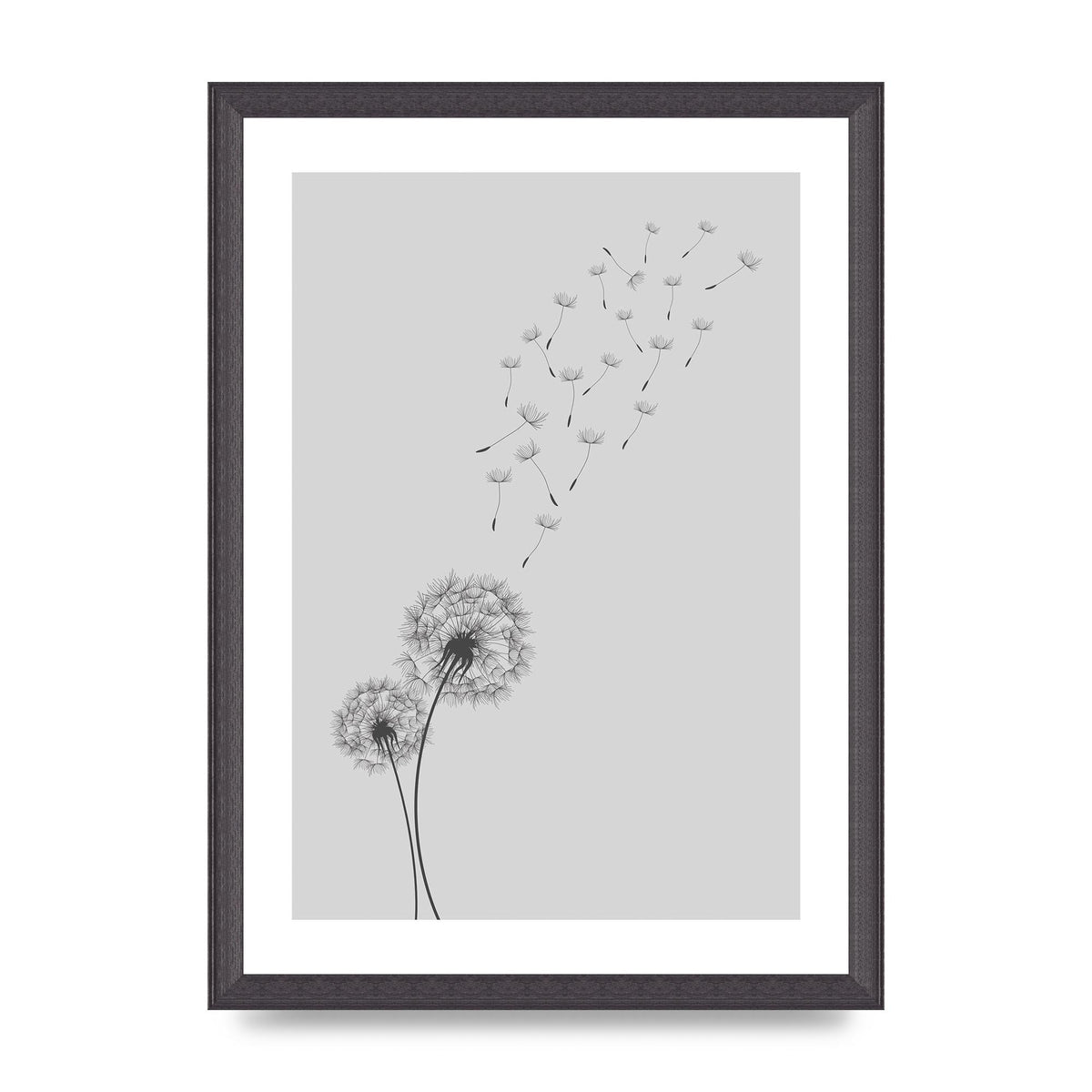 Dandelion Wind Wall Art - A3 framed