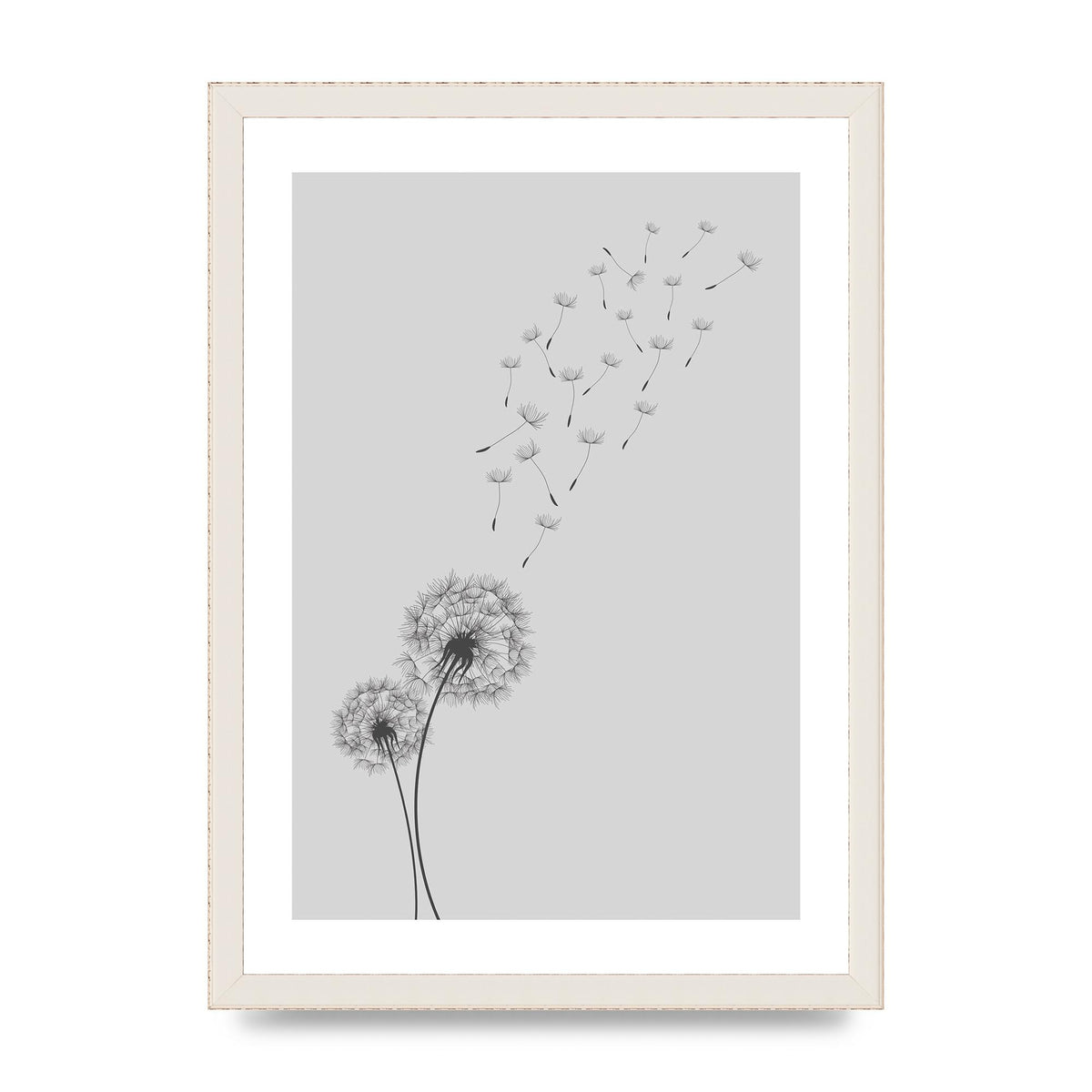 Dandelion Wind Wall Art - A3 framed