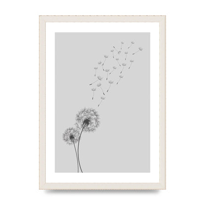 Dandelion Wind Wall Art - A3 framed