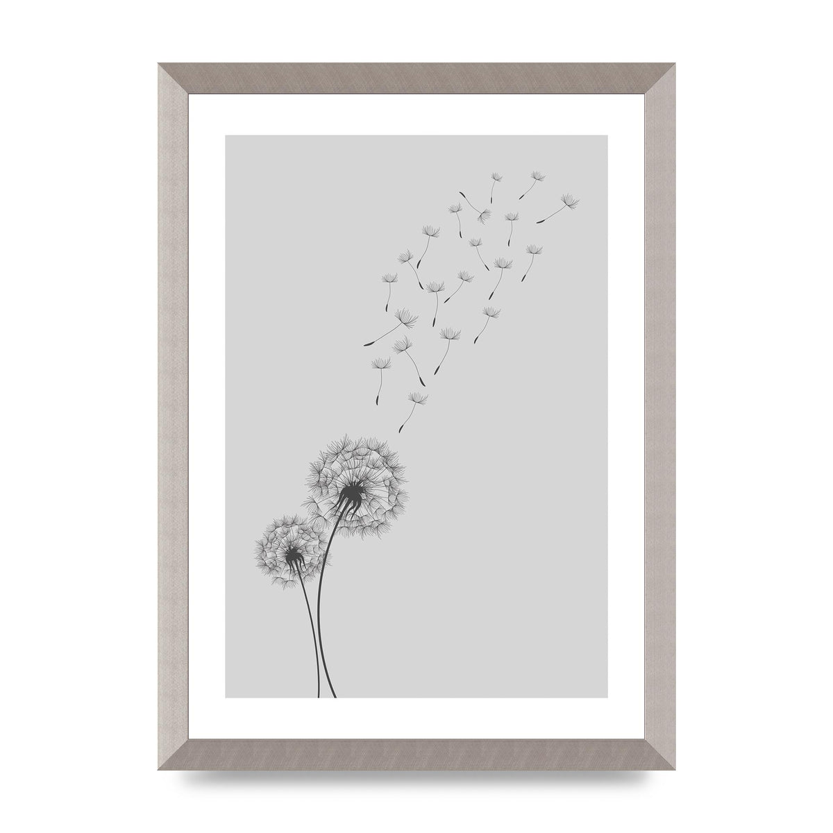 Dandelion Wind Wall Art - A3 framed