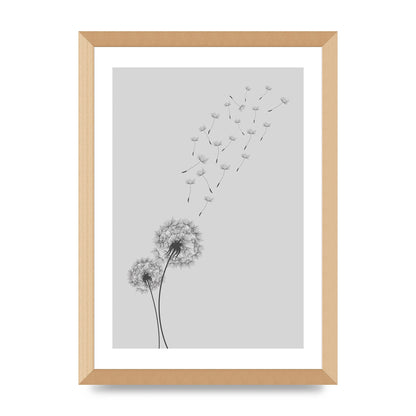 Dandelion Wind Wall Art - A3 framed