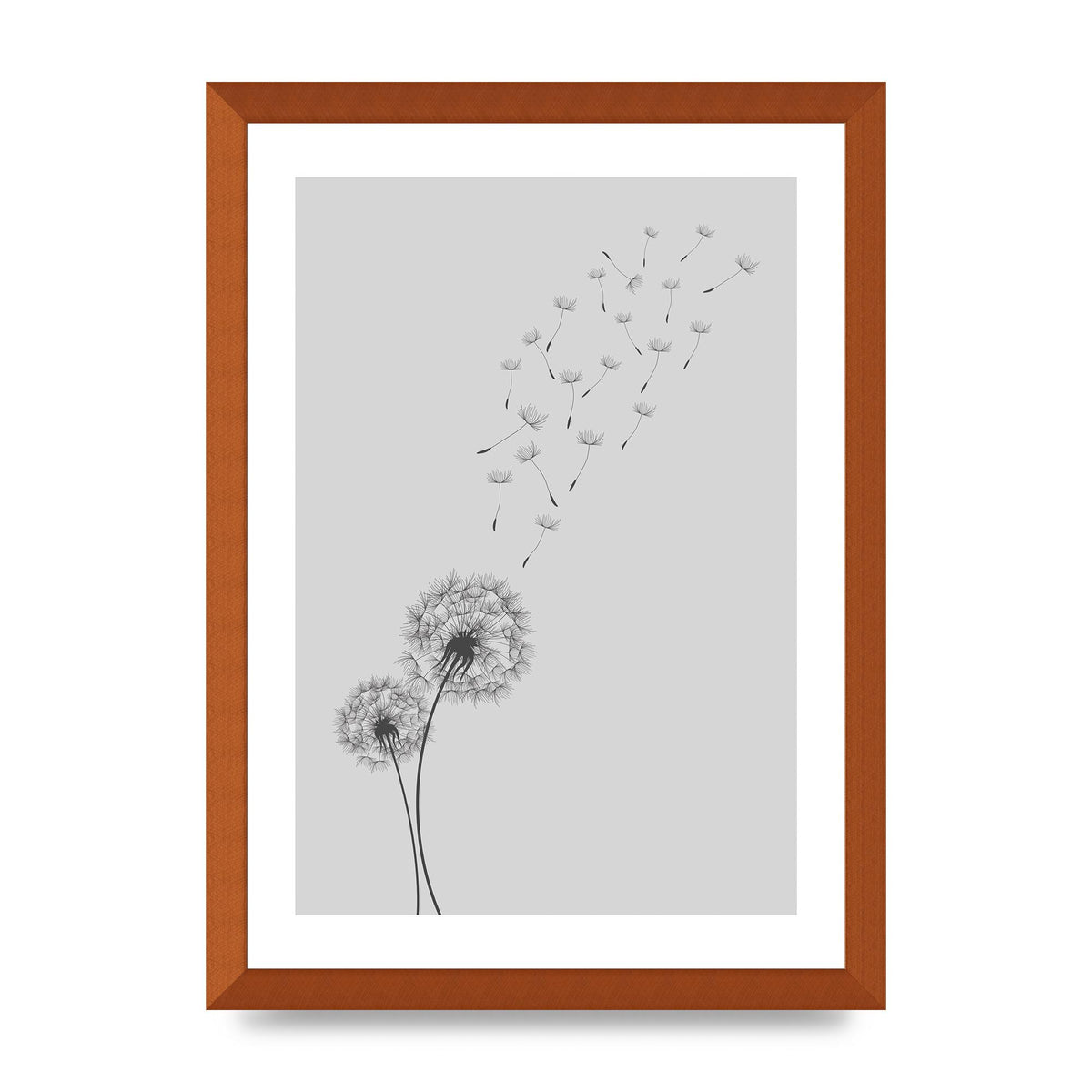 Dandelion Wind Wall Art - A3 framed