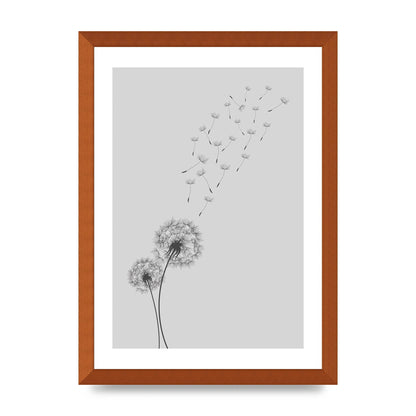 Dandelion Wind Wall Art - A3 framed