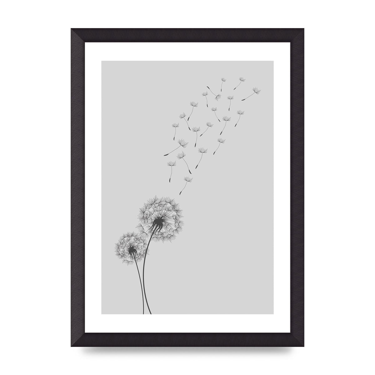 Dandelion Wind Wall Art - A3 framed