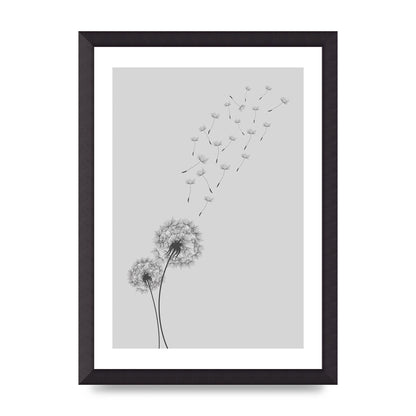 Dandelion Wind Wall Art - A3 framed