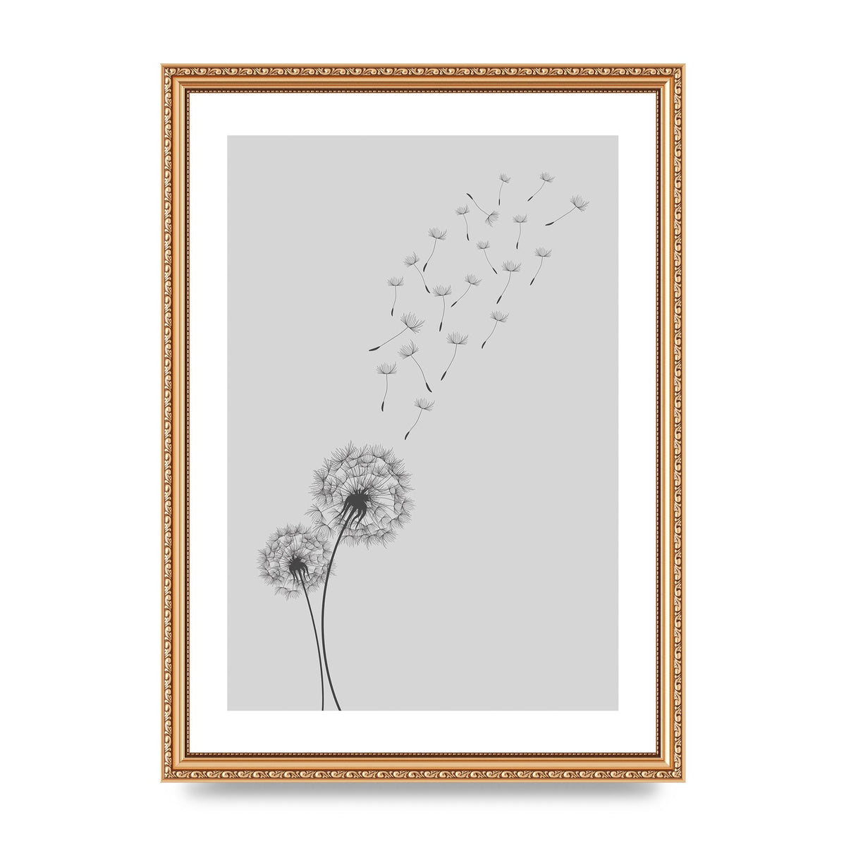 Dandelion Wind Wall Art - A3 framed