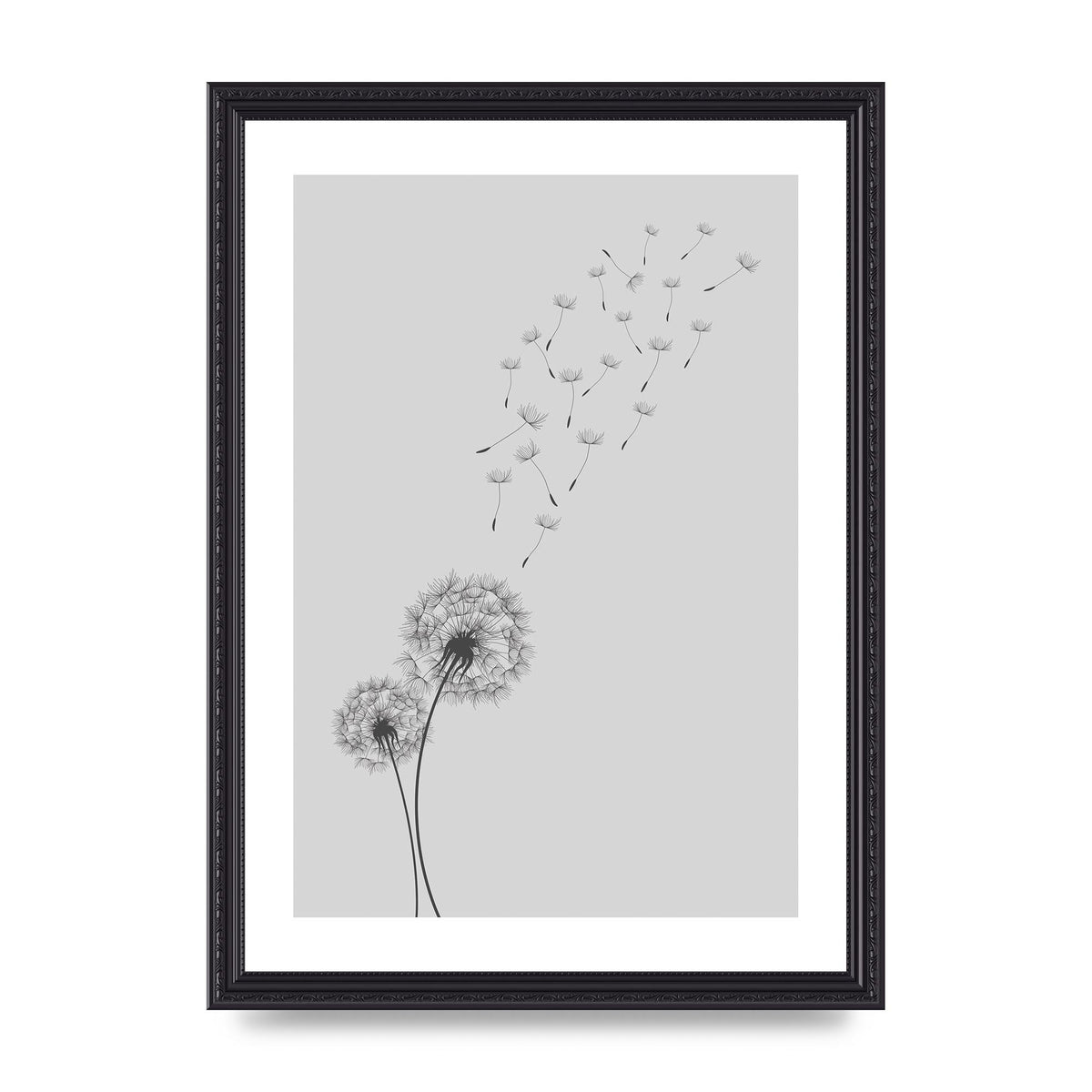 Dandelion Wind Wall Art - A3 framed
