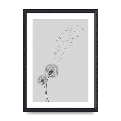 Dandelion Wind Wall Art - A3 framed