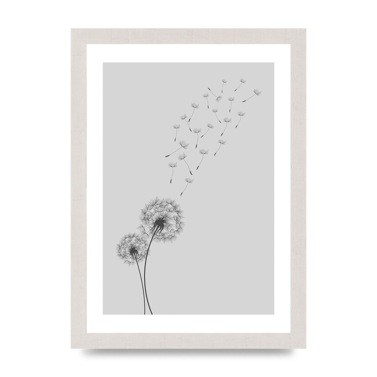 Dandelion Wind Wall Art - A4 framed
