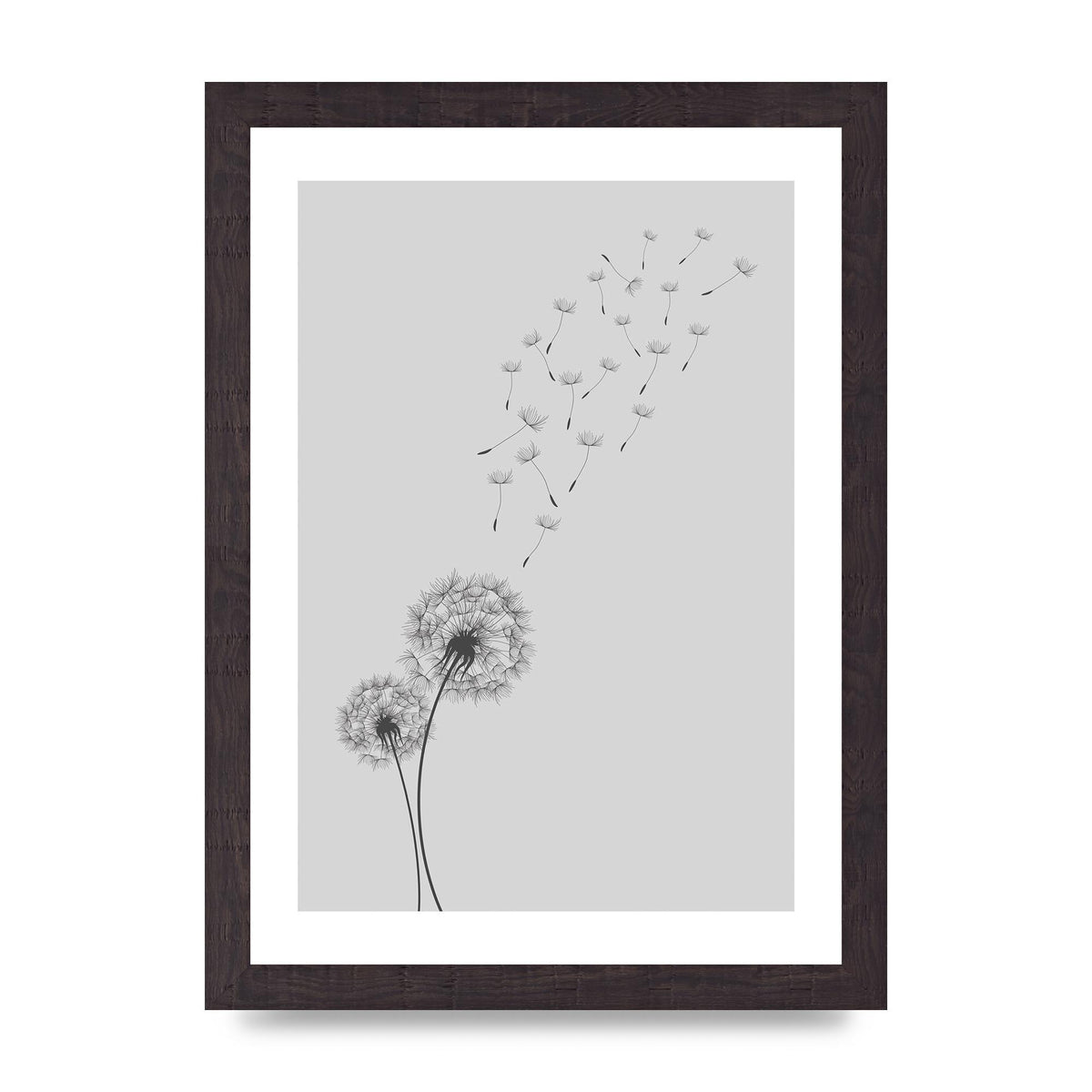 Dandelion Wind Wall Art - A4 framed