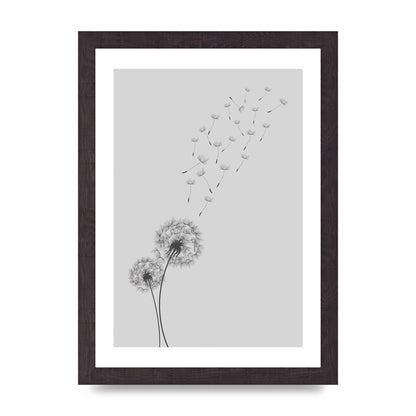 Dandelion Wind Wall Art - A4 framed