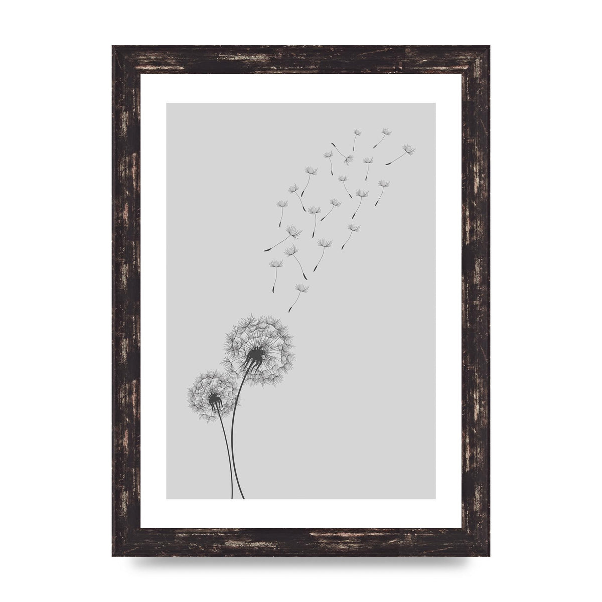 Dandelion Wind Wall Art - A4 framed