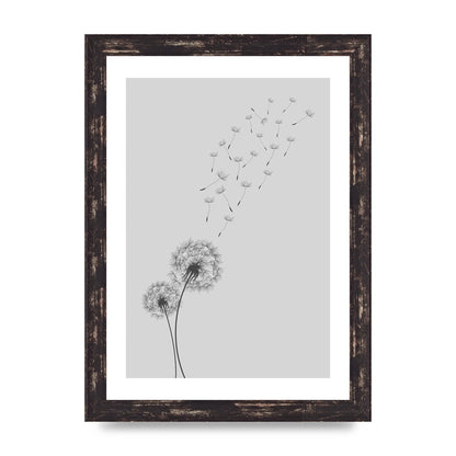 Dandelion Wind Wall Art - A4 framed